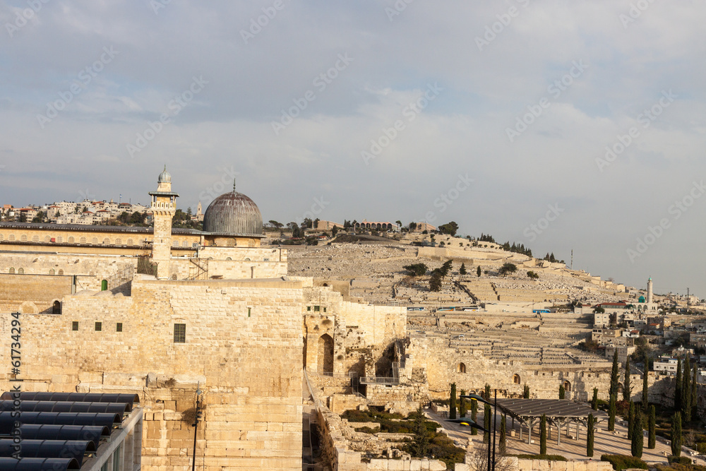 Mount Olives and dome of mousque of Al-aqsa