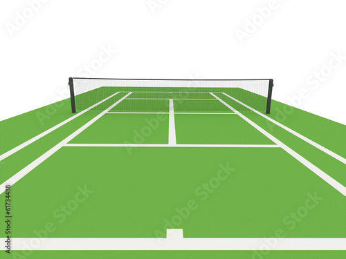 Green tennis court rendered