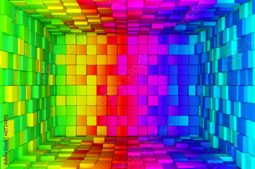 Rainbow of colorful boxes