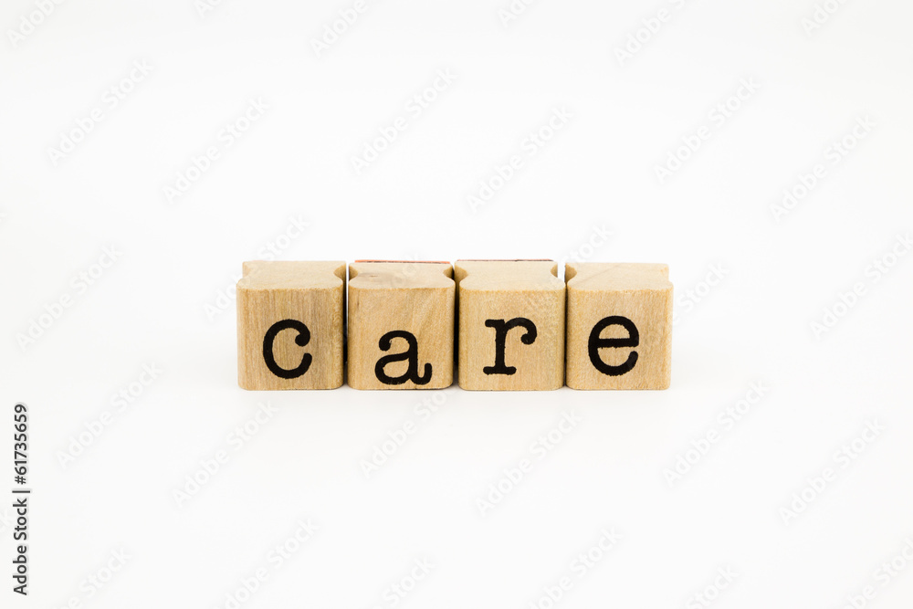 care wording isolate on white background care wording isolate on white background