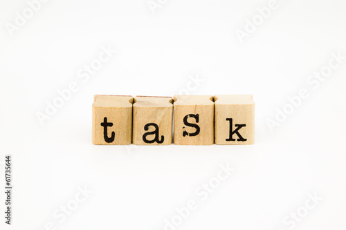 task wording isolate on white background