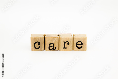 care wording isolate on white background