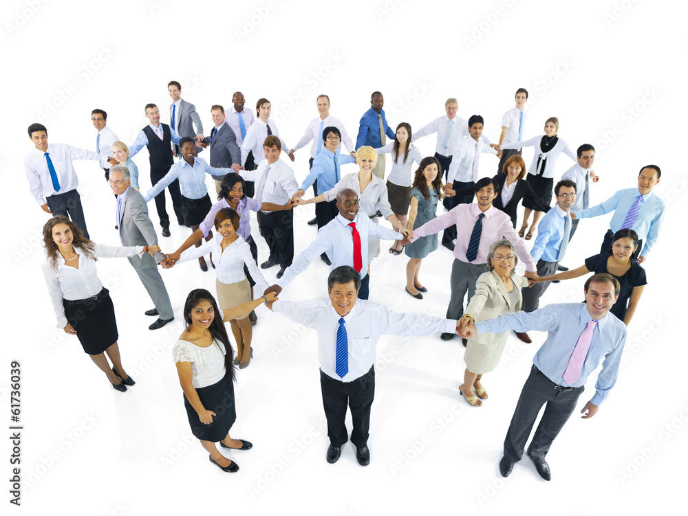Fototapeta premium Large Group of Business People Holding Hand