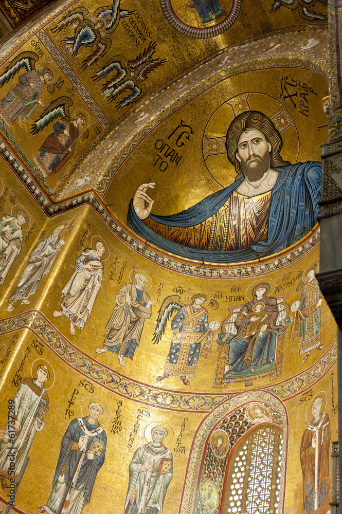 Colossal half-length figure of Christ in the Monreale cathedral