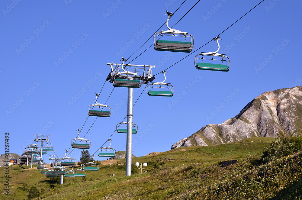 Chairlifts at La Plagne in France
