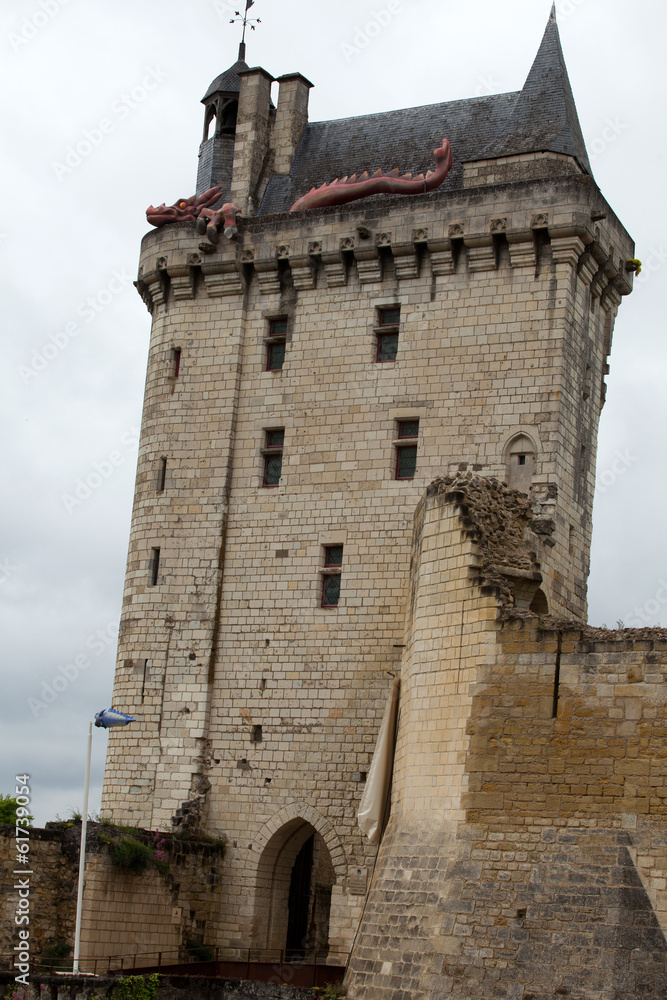 Castle of Chinon - La Tour de l'Horloge. Loire Valley.