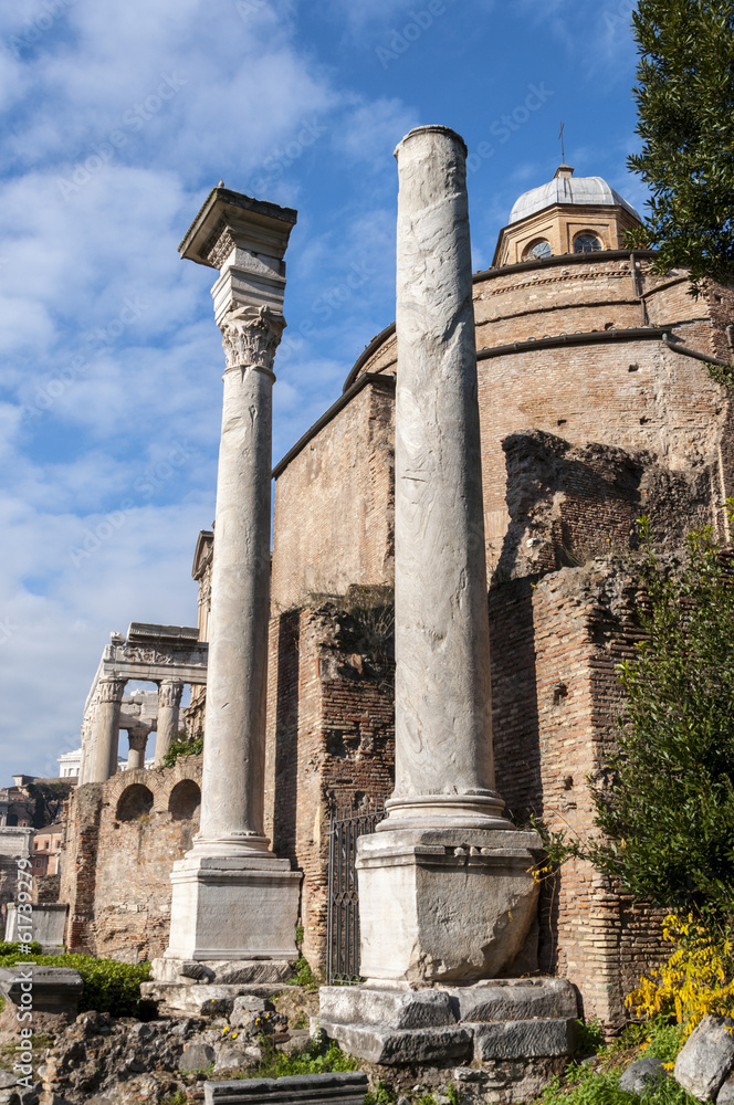 Temple of Romulus in the Roman Forum, Rome, Italy