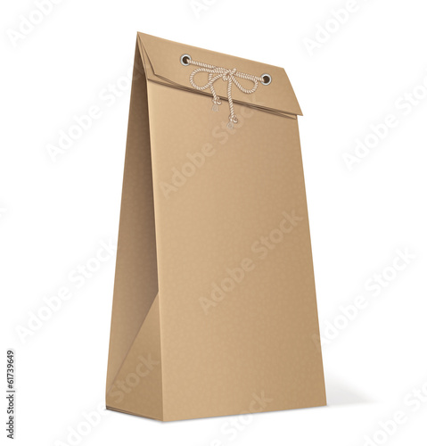 Paper Bag isolated on white. Vector Illustration