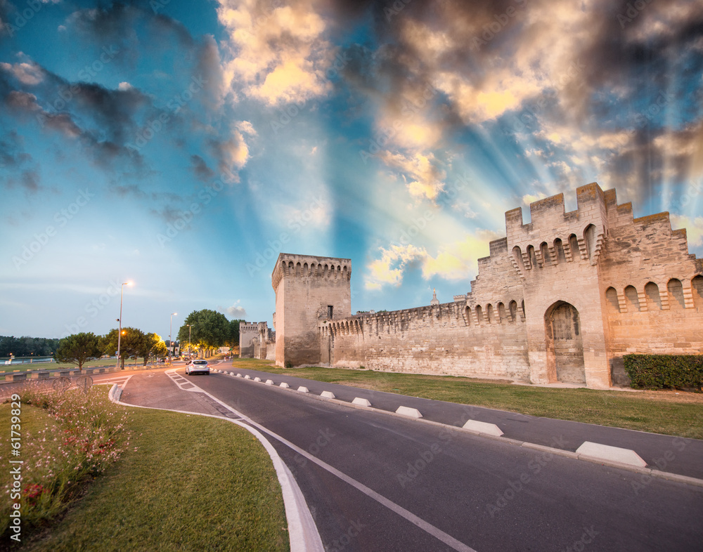Avignon, France. Medieval city walls