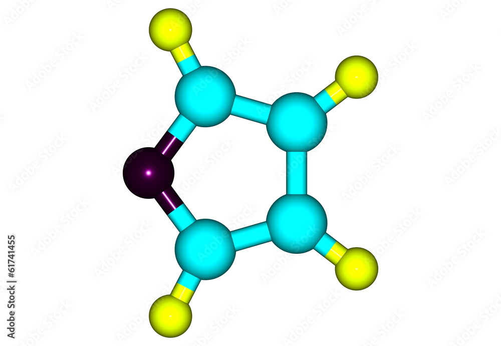 Furan molecular structure on white background Furan molecular structure on white background