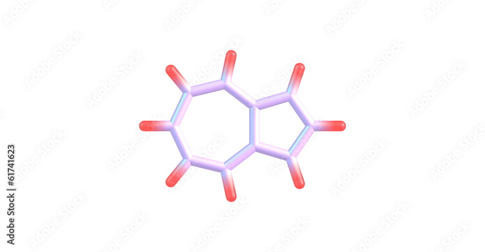 Azulene molecular structure on white background Azulene molecular structure on white background