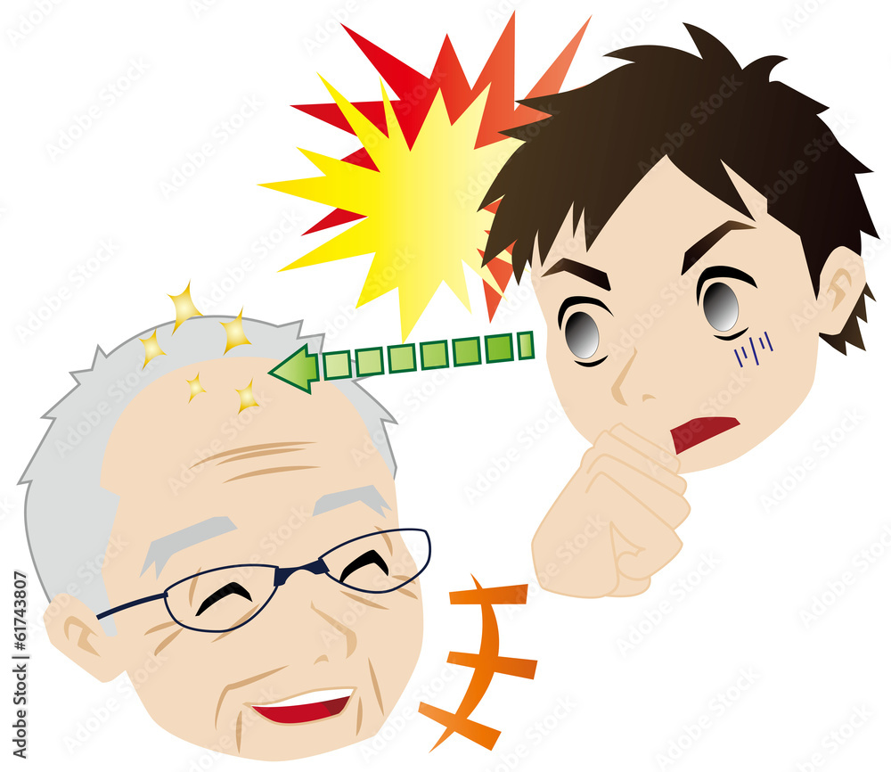 禿げる遺伝子におびえる孫 Stock イラスト Adobe Stock