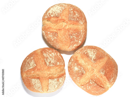 fresh bread isolated on white background