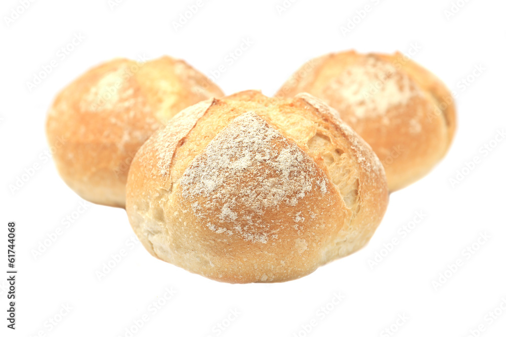 fresh bread isolated on white background