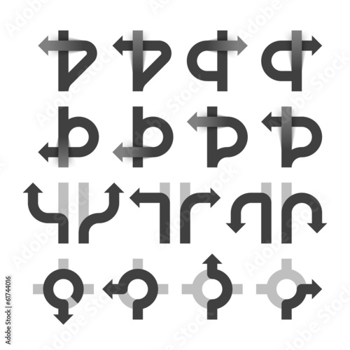 Driving navigation arrows, icons