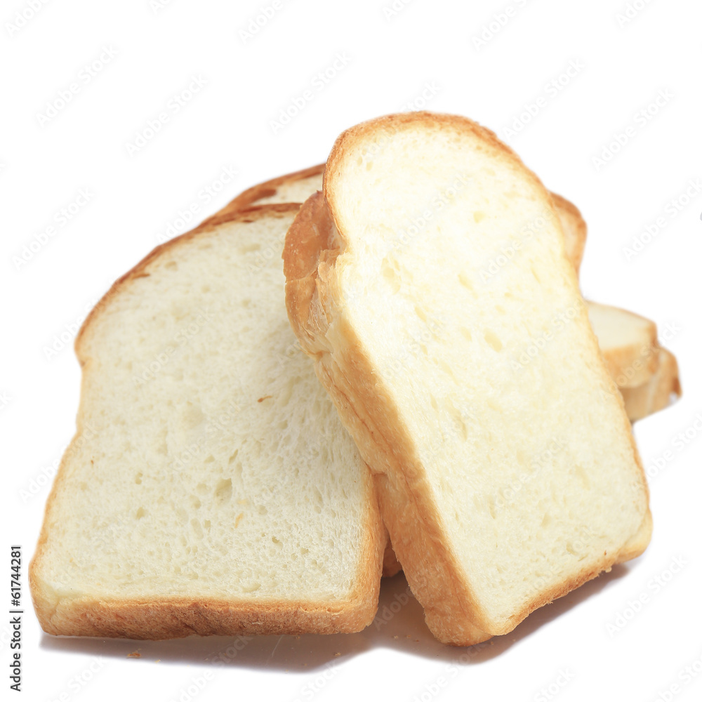 sliced bread isolated on white background