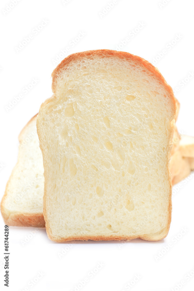 sliced bread isolated on white background