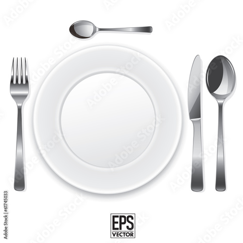 Plate and cutlery