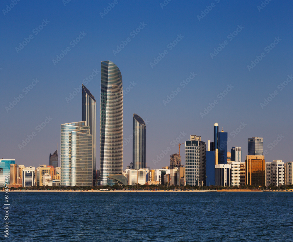 The Corniche Road West as seen from Marina Mall, Abu Dhabi, UAE