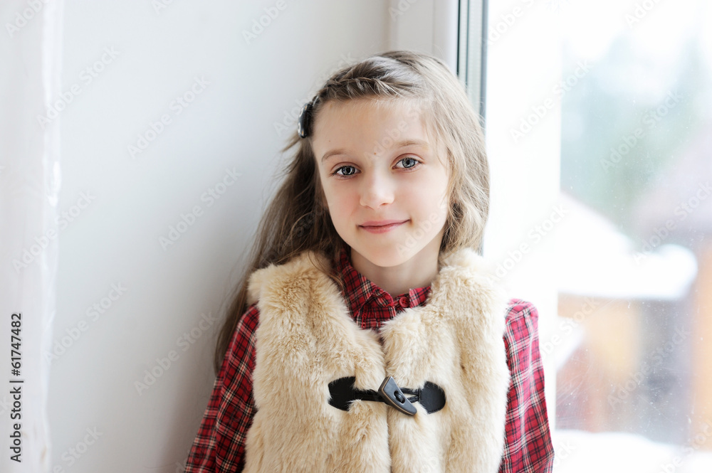Close-up portrait of brunette child girl Close-up portrait of brunette child girl