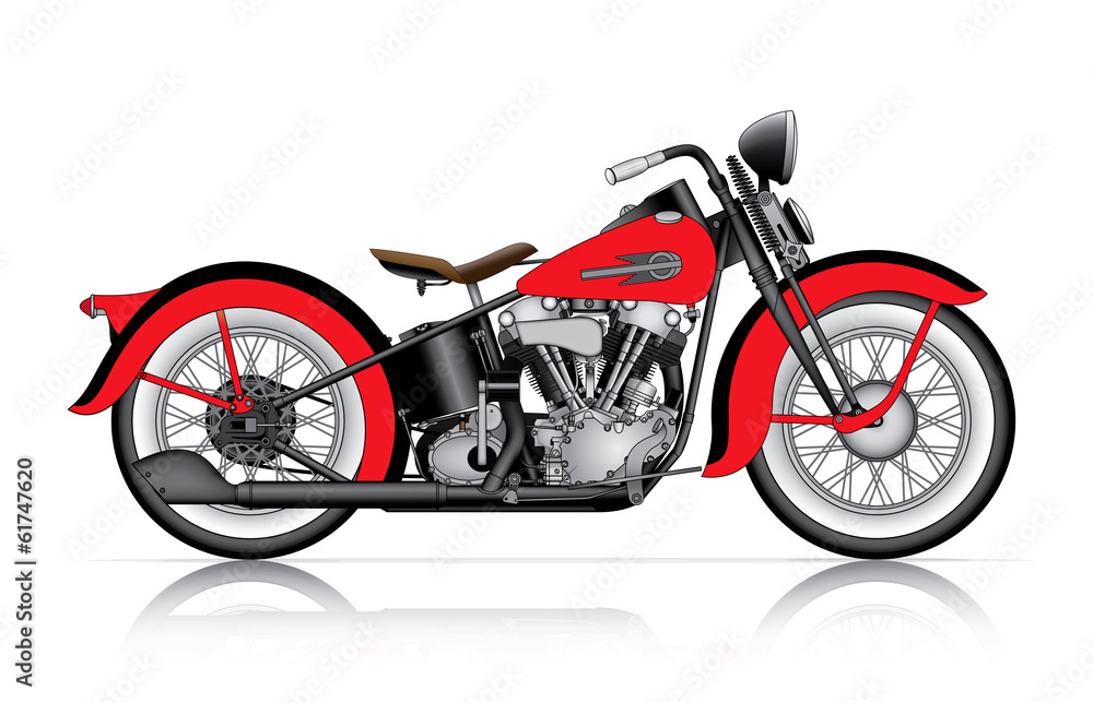Fototapeta premium red classic motorcycle