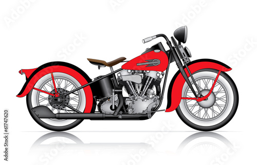 red classic motorcycle