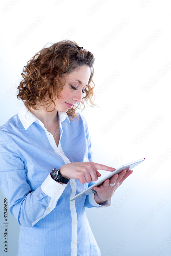 portrait of a beautiful young woman with tablet computer portrait of a beautiful young woman with tablet computer