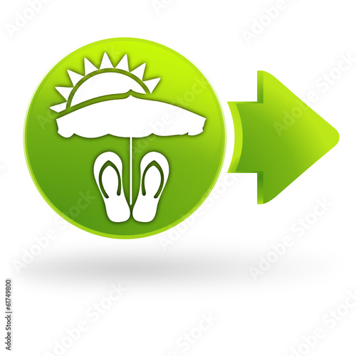 vacances sur symbole web vert