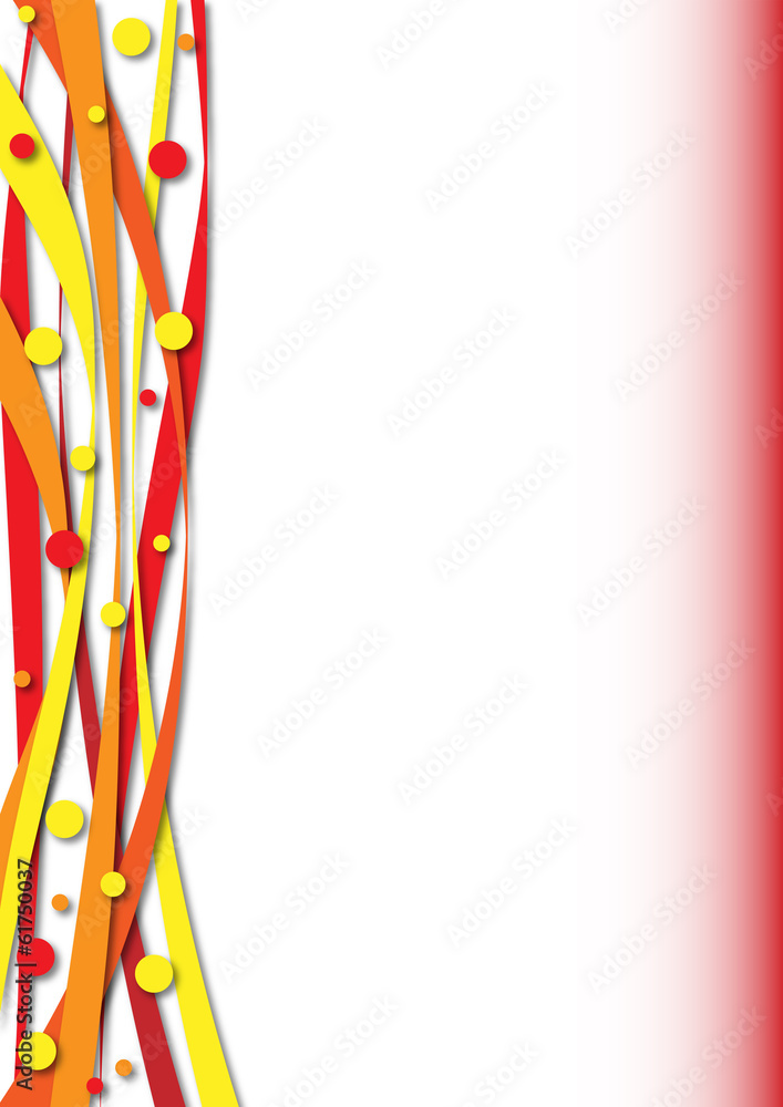 Vertical red background with stripes and balls