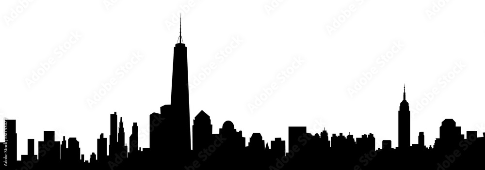 New York Skyline - Vector - obrazy, fototapety, plakaty 