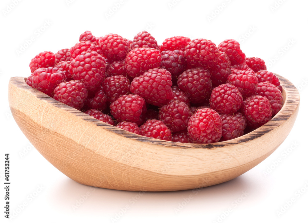 raspberries in wooden bowl raspberries in wooden bowl