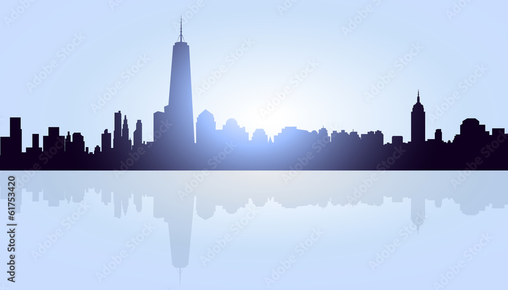 Morning New York Skyline - Vector