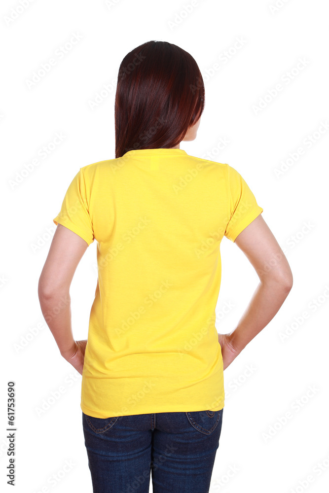 female with blank t-shirt (back side) female with blank t-shirt (back side)