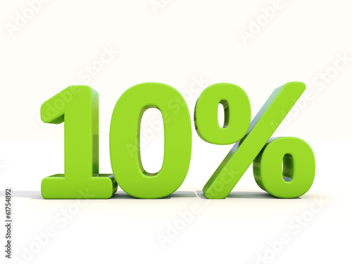 10% percentage rate icon on a white background