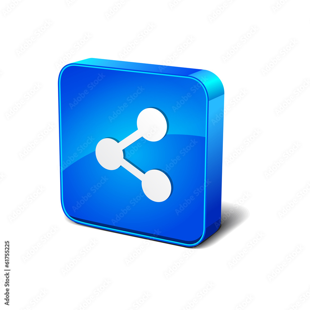 Share 3d Blue Rounded Corner Blue Vector Icon Button Share 3d Blue Rounded Corner Blue Vector Icon Button