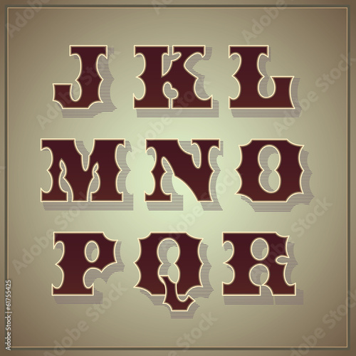 Vector set of letters in the old vintage style (part 2)