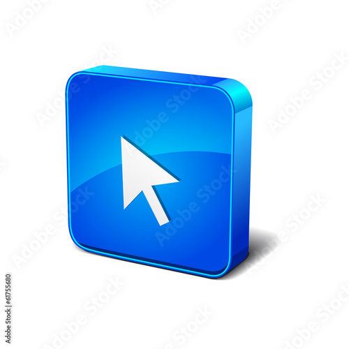 Free Download Click Arrow 3d Round Corner Blue Vector Icon Button - GFXLoad