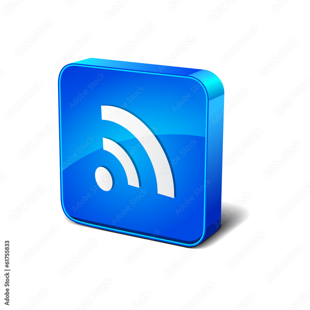 Rss 3d Round Corner Blue Vector Icon Button Rss 3d Round Corner Blue Vector Icon Button