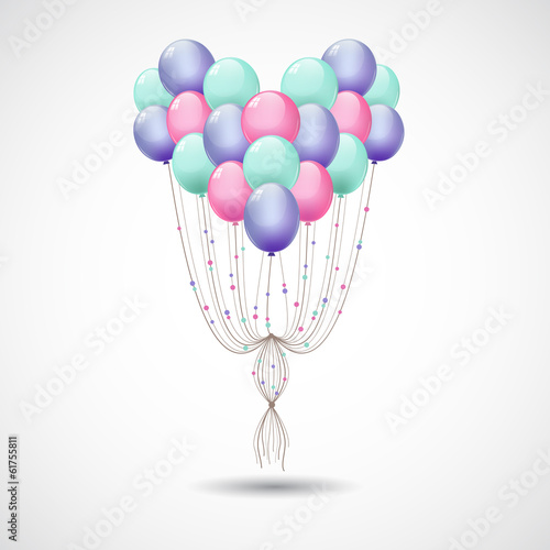 set of balloons in the shape of heart
