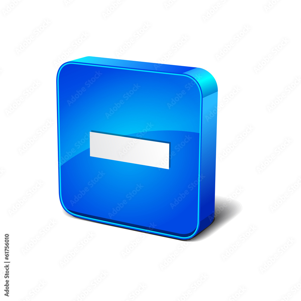 Negative 3d Round Corner Blue Vector Icon Button Negative 3d Round Corner Blue Vector Icon Button