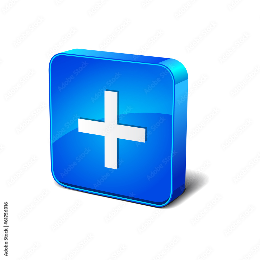 Positive 3d Round Corner Blue Vector Icon Button Positive 3d Round Corner Blue Vector Icon Button