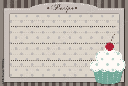 Retro cupcake recipe card