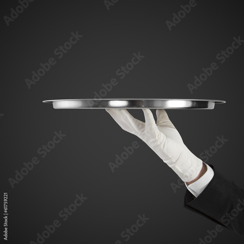 hand with plate