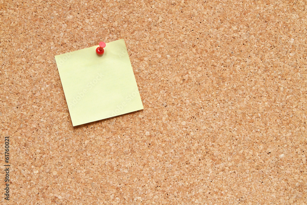 blank post it note on a cork board Stock Photo Adobe Stock