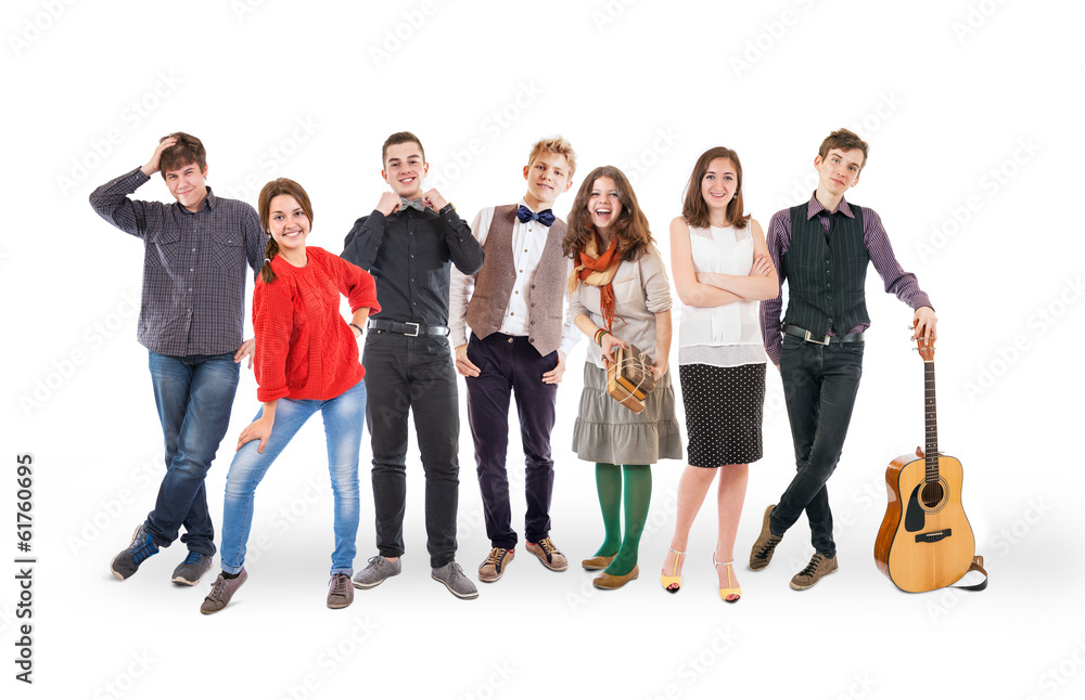 Fototapeta premium Happy smiling young people group