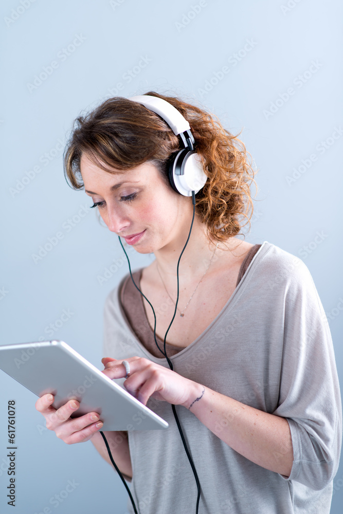 portrait of a beautiful young woman with tablet computer portrait of a beautiful young woman with tablet computer