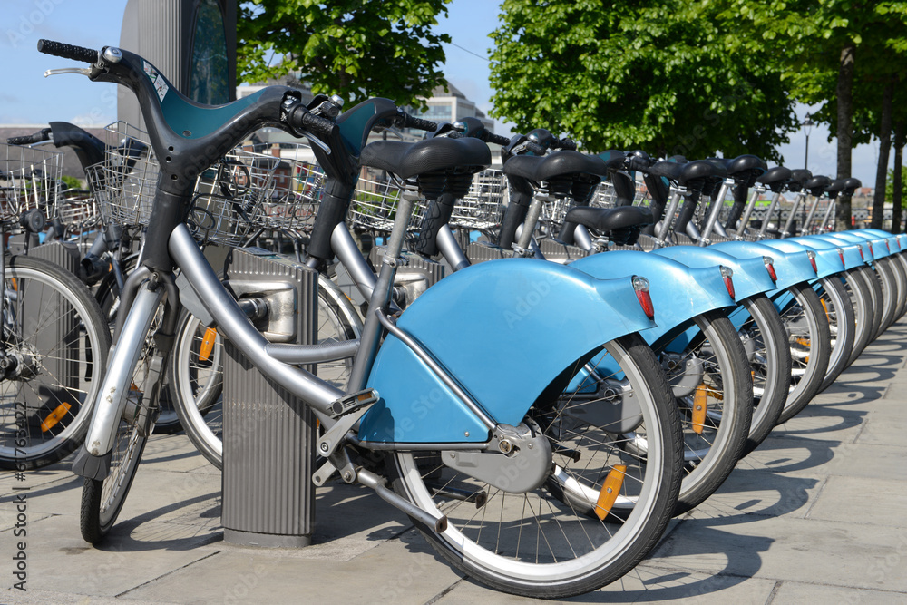 Naklejka premium Bicycles for rent