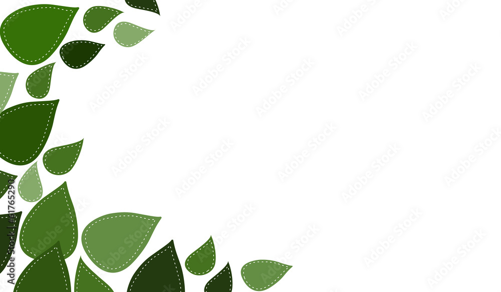 stiched leaves on white stiched leaves on white