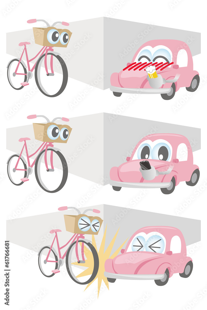車と自転車の事故のイラスト Stock Vector Adobe Stock 車と自転車の事故のイラスト Stock Vector Adobe Stock