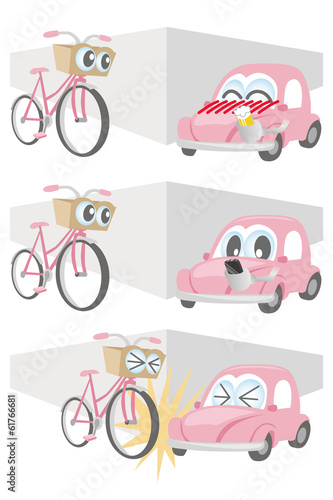 車と自転車の事故のイラスト Stock Vector Adobe Stock